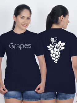 Nblue Cotton Grapes Women T-shirt