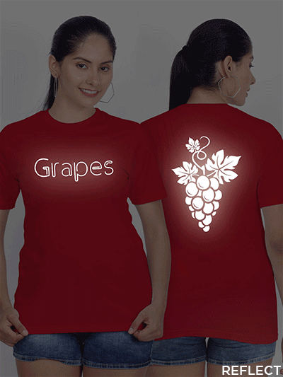 Red Cotton Grapes Reflective Women T-shirt