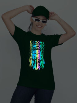 Bgreen Cotton Gloomy Rainbow Women T-shirt