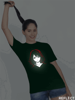 Bgreen Cotton Cute Anime Girl Reflective Women T-shirt