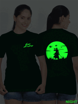 Bgreen Cotton Zoro Glow in Dark Women T-shirt