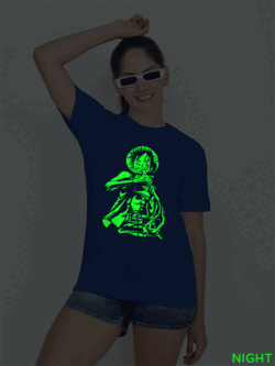 Rblue Cotton Monkey D.Luffy Glow in Dark Women T-shirt