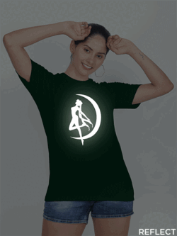 Bgreen Cotton Sailor Moon Reflective Women T-shirt