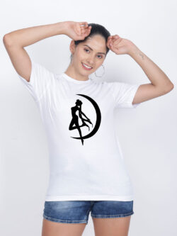 White Cotton Sailor Moon Women T-shirt