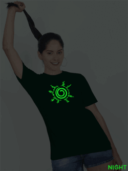 Bgreen Cotton Naruto Seal Glow in Dark Women T-shirt