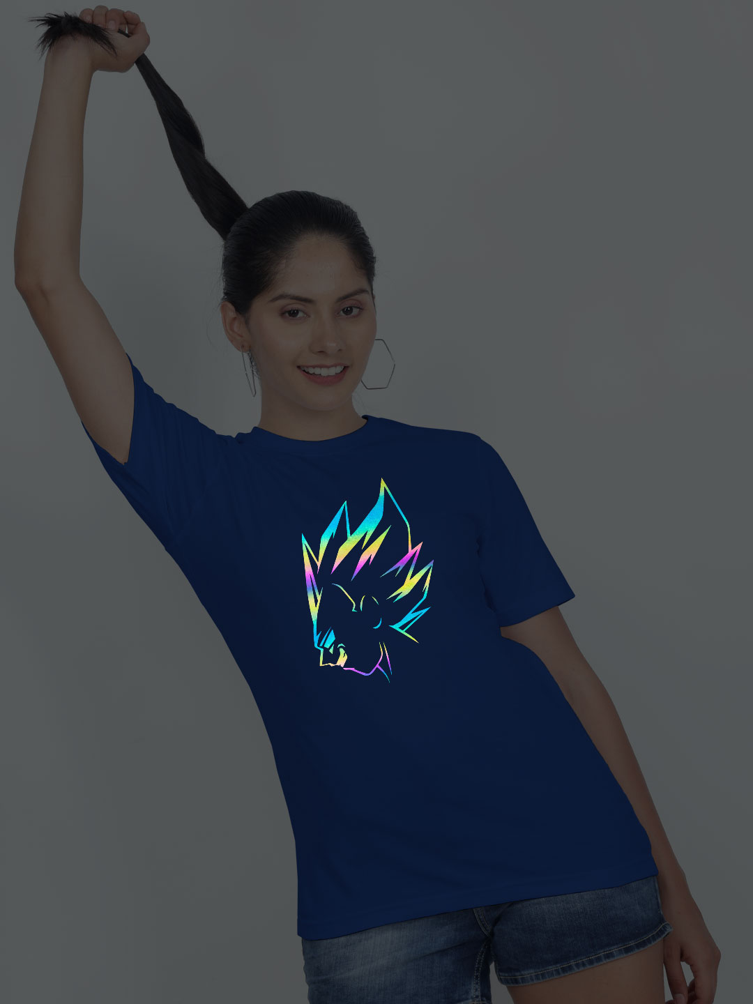Rblue Cotton Vegeta Rainbow Women T-shirt
