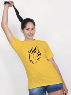Yellow Cotton Vegeta Women T-shirt