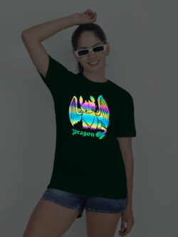 Bgreen Cotton Toothless Dragon Rainbow Women T-shirt