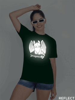 Bgreen Cotton Toothless Dragon Reflective Women T-shirt