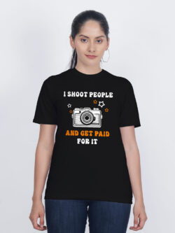 Black Cotton I Shoot People and Get paid Women T-shirt