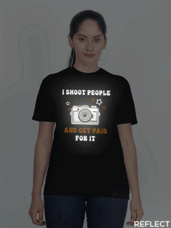 Black Cotton I Shoot People and Get paid Reflective Women T-shirt