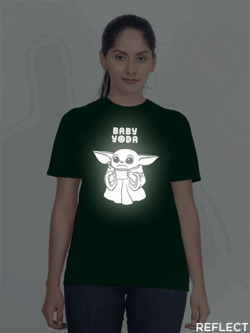 Bgreen Cotton Baby Yoda Reflective Women T-shirt