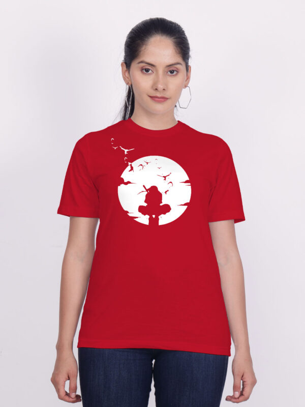 Red Cotton Naruto Women T-shirt