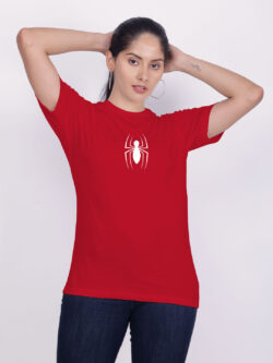 Red Cotton Spider Women T-shirt