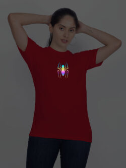 Red Cotton Spider Rainbow Women T-shirt