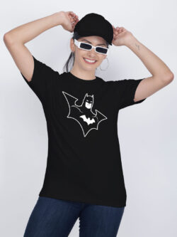 Black Cotton Batman Women T-shirt