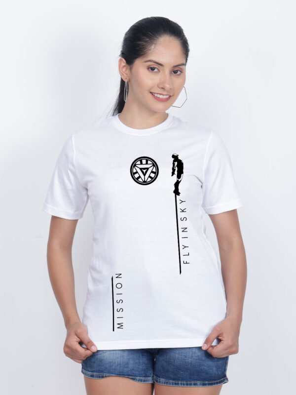 White Cotton Mission Fly Women T-shirt
