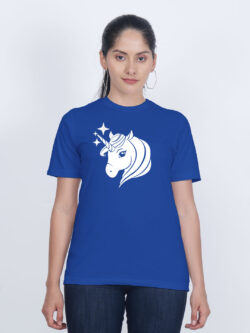Rblue Cotton Unicorn Women T-shirt