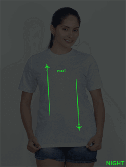 Grey Cotton Pilot Glow in Dark Women T-shirt