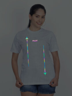 Grey Cotton Pilot Rainbow Women T-shirt