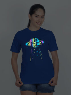 Rblue Cotton Pilot on the Way Rainbow Women T-shirt