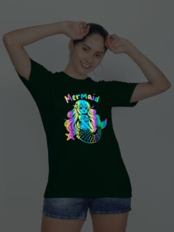 Bgreen Cotton Mermaid Anime Rainbow Women T-shirt