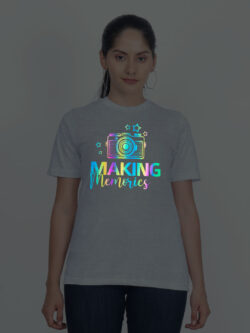 Grey Cotton Making Memories Rainbow Women T-shirt