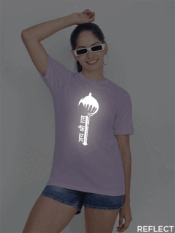 Lavender Cotton Shree Ram Gada Reflective Women T-shirt