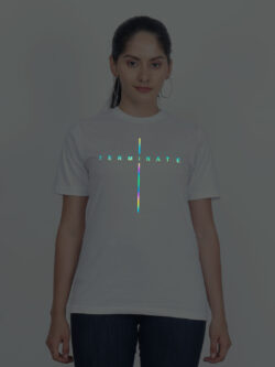 White Cotton Terminator Rainbow Women T-shirt