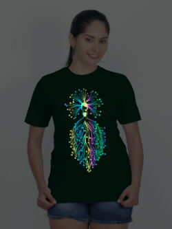 Bgreen Cotton Angle Girl Rainbow Women T-shirt