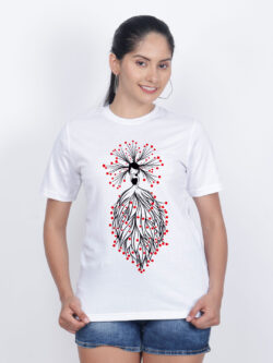 White Cotton Angle Girl Women T-shirt