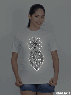 White Cotton Angle Girl Reflective Women T-shirt