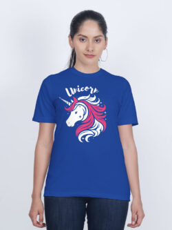 Rblue Cotton Unicorn Women T-shirt