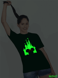Bgreen Cotton Disney Minni Castle Glow in Dark Women T-shirt