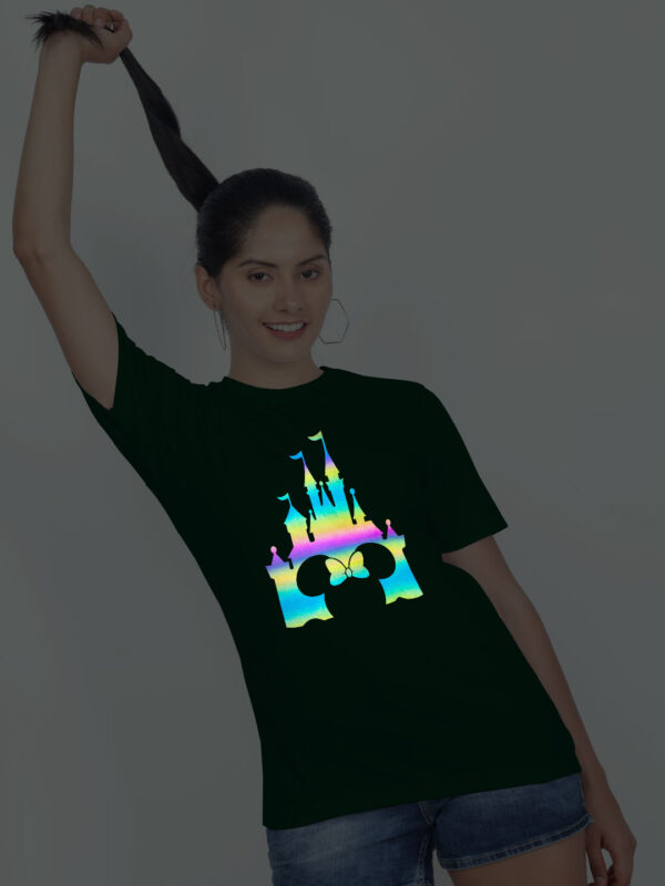 Bgreen Cotton Disney Minni Castle Rainbow Women T-shirt