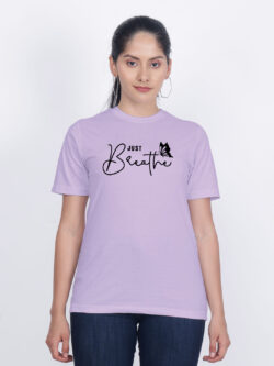 Lavender Cotton Just Breath Butterfly Women T-shirt