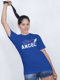 Rblue Cotton Cute Angle Women T-shirt