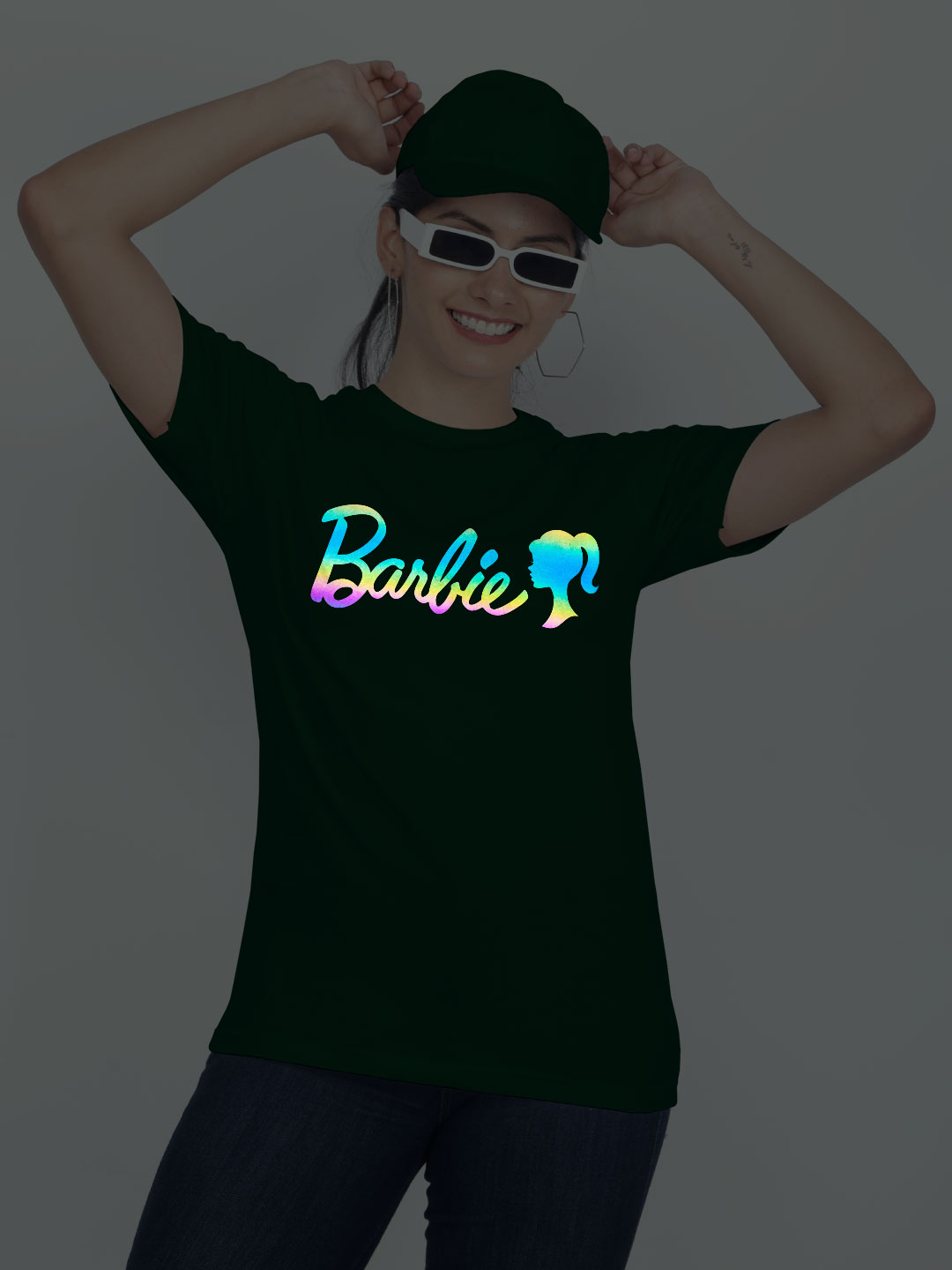 Bgreen Cotton Barbie Rainbow Women T-shirt