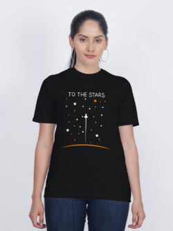Black Cotton Pilot to the Stars Women T-shirt