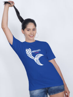 Rblue Cotton Mermaid Squad Women T-shirt