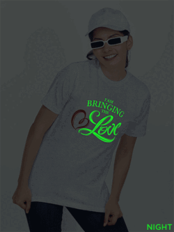 Grey Cotton Bringing the Love Glow in Dark Women T-shirt