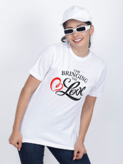 White Cotton Bringing the Love Women T-shirt