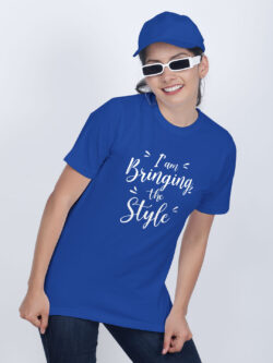 Rblue Cotton Bringing the Style Women T-shirt