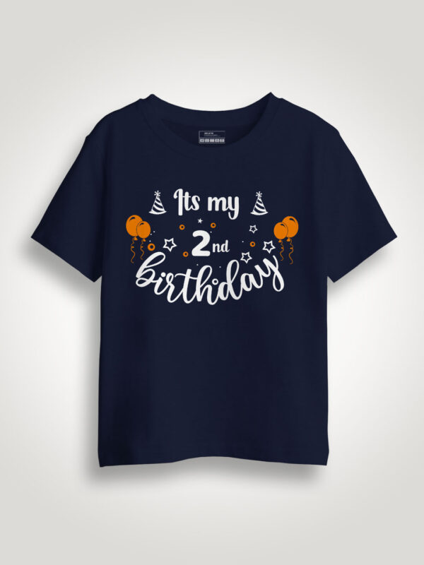 Nblue Cotton My 2nd Birthday Kids T-shirt