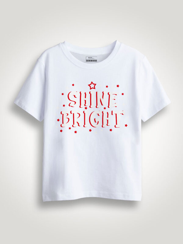White Cotton Shine Bright Kids T-shirt