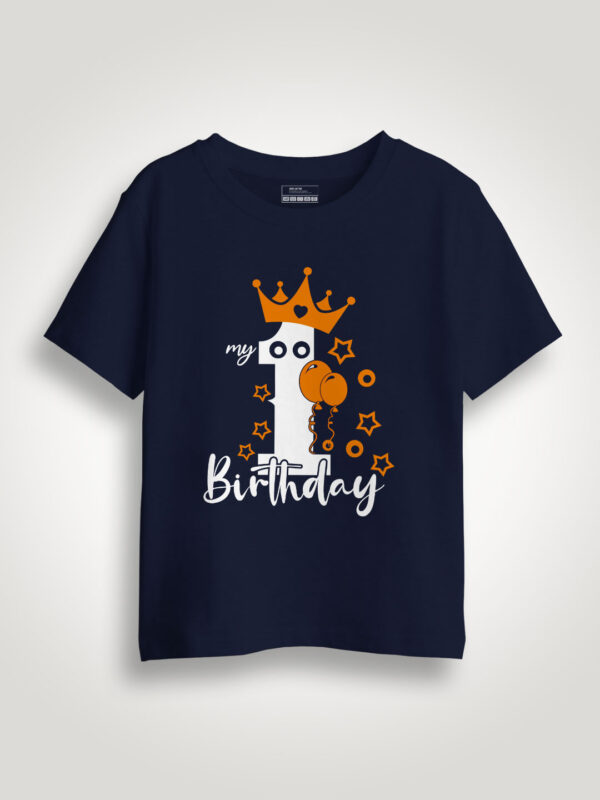 Nblue Cotton 1st Birthday Kids T-shirt