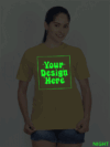 Customize Night Glow Women Beige Tshirt - Image 5