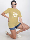 Customize Night Glow Women Beige Tshirt - Image 2
