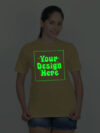 Customize Night Glow Women Beige Tshirt