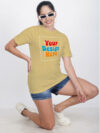 Women Beige Customize Printed T-shirt - Image 3